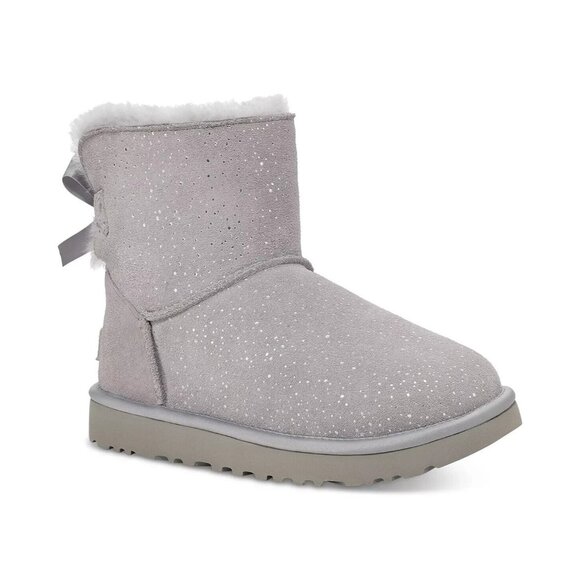 UGG Shoes - UGG Women's Mini Bailey Bow Boots Booties 10 Metallic Spots Pencil Lead